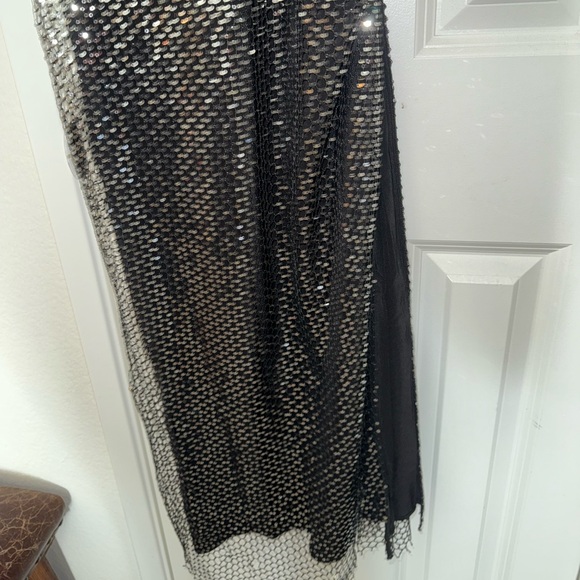 NWT Rag & Bone Marcie Black Silk Sequin Mesh Overlay Long Maxi Dress Small $550 - Picture 4 of 5